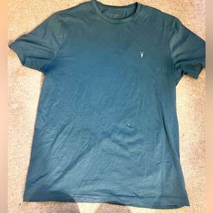 AllSaints T-Shirts In Blue With Logo Mens Size mediumShort Sleeves